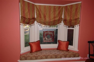 Worcester, MA Window Seat Relaxed Roman Shades