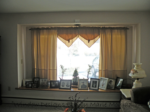 The Before photo in the studio picture window in a Holden, MA home with ready-made curtains