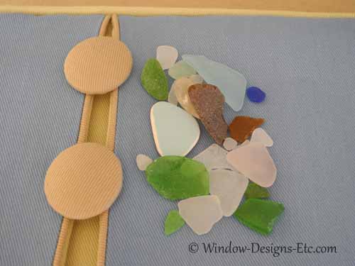 Covered buttons and sea glass