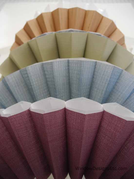 Duette Honeycomb Shades by Hunter Douglas come in eleven distinctive fabric styles and over 130 colors are available from WindowDesignsEtc.com in the Worcester, Massachusetts area