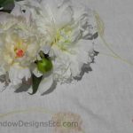 White peonies on a Fabricut fabric. Please visit WindowDesignsEtc.com for more information.